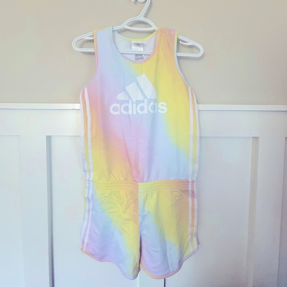 NWOT Adidas Girls XL Pastel Romper with Classic Logo